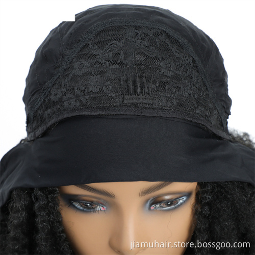 Afro Kinky Marley Twist Wig Black Ombre Brown Marley Braids Headband Wig Synthetic Braiding Hair Wig